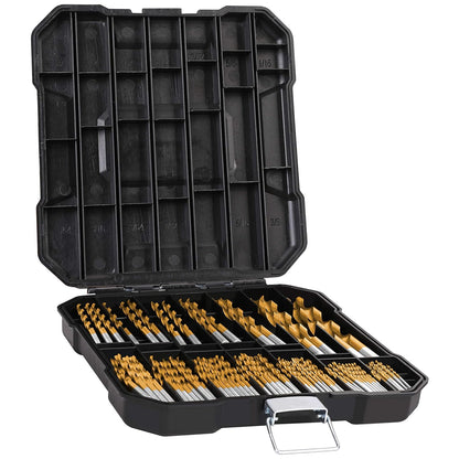 99-Piece Titanium Coated Drill Bit Set – Professional HSS Drill Bits for Wood, Metal, Plastic & DIY Projects