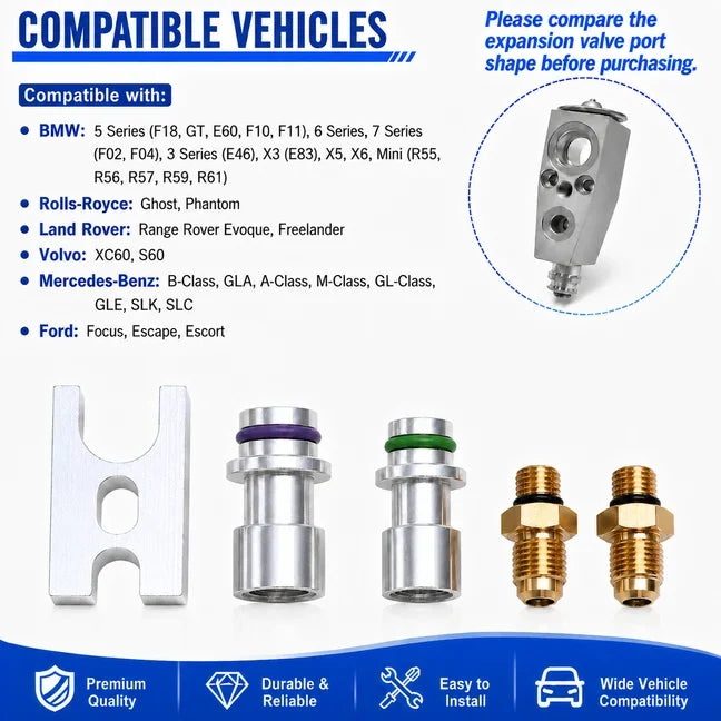 Car A/C Leak Test Plug Kit, Air Conditioning Expansion Valve Sealing Test Tool