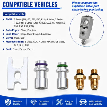 Car A/C Leak Test Plug Kit, Air Conditioning Expansion Valve Sealing Test Tool