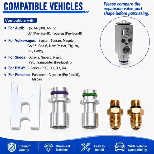 Car A/C Leak Test Plug Kit, Air Conditioning Expansion Valve Sealing Test Tool