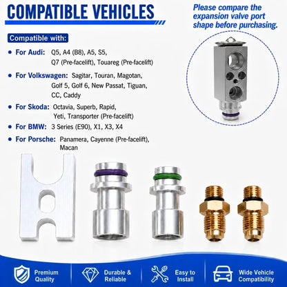 Car A/C Leak Test Plug Kit, Air Conditioning Expansion Valve Sealing Test Tool