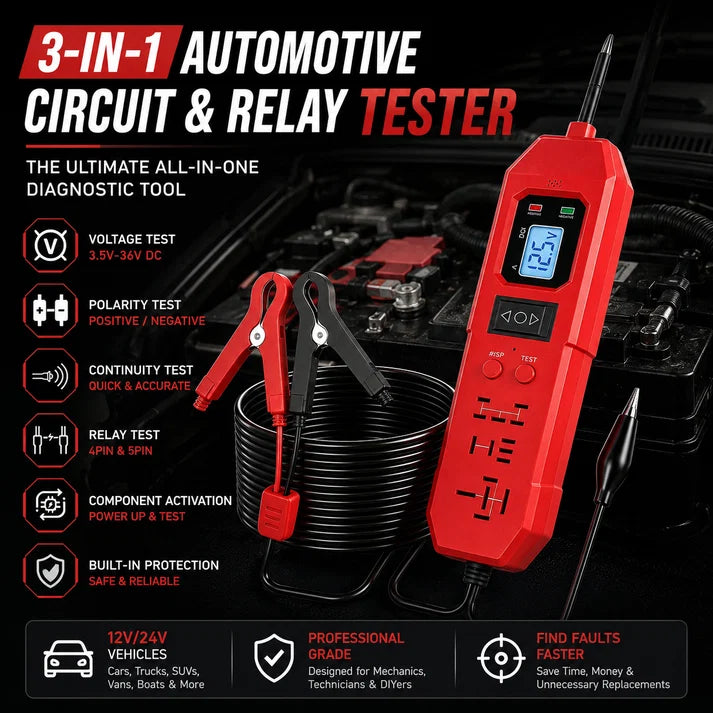 🔧 3-in-1 Automotive Power Circuit Probe & Relay Tester – 12V/24V Electrical Diagnostic Tool | Buy 2 Get Free Shipping 🚚