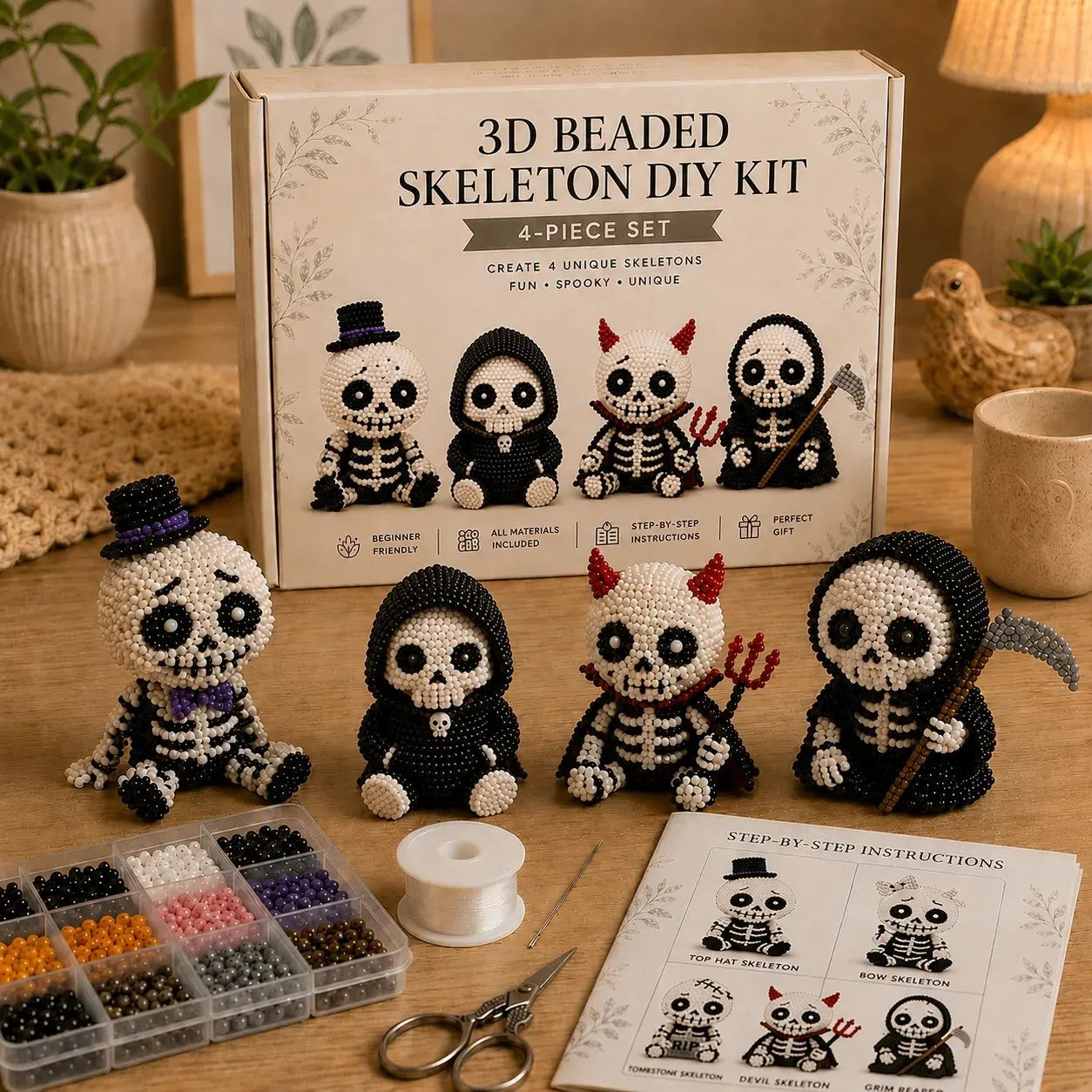 🔥Last Day 50% OFF 💀 3D Beaded Skeleton DIY Kit & Beaded Christian DIY Kit