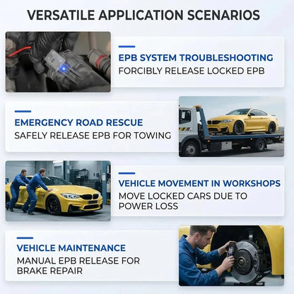 🔥Universal EPB Emergency Release Tool – 14A Fuse & Dual-Channel Forward/Reverse Control for Electronic Parking Brake