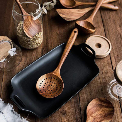 Premium Wooden Kitchen Utensil Set – Handcrafted Natural Wood Cooking Tools for Everyday Use