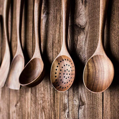 Premium Wooden Kitchen Utensil Set – Handcrafted Natural Wood Cooking Tools for Everyday Use