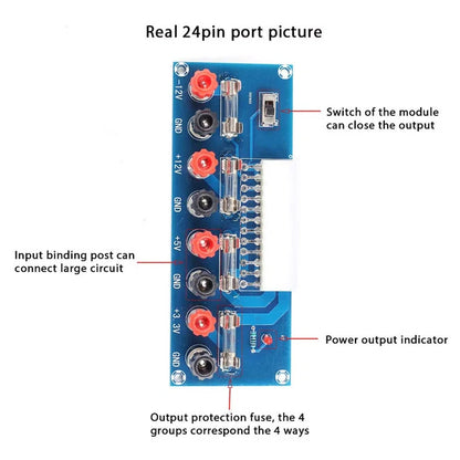 2pcs 24 Pin ATX Power Supply Breakout Adapter Module for Desktop