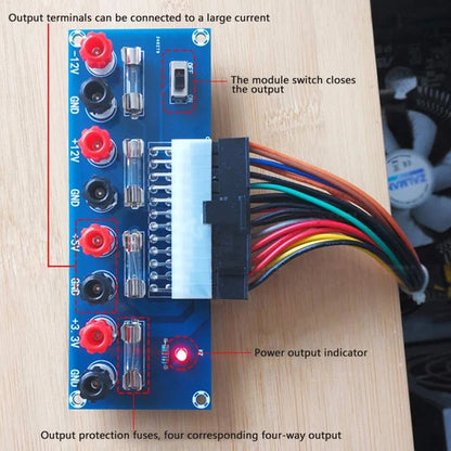 2pcs 24 Pin ATX Power Supply Breakout Adapter Module for Desktop