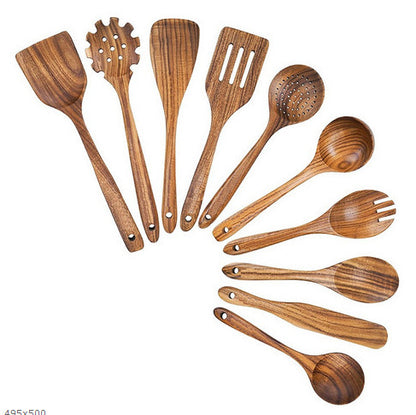 Premium Wooden Kitchen Utensil Set – Handcrafted Natural Wood Cooking Tools for Everyday Use