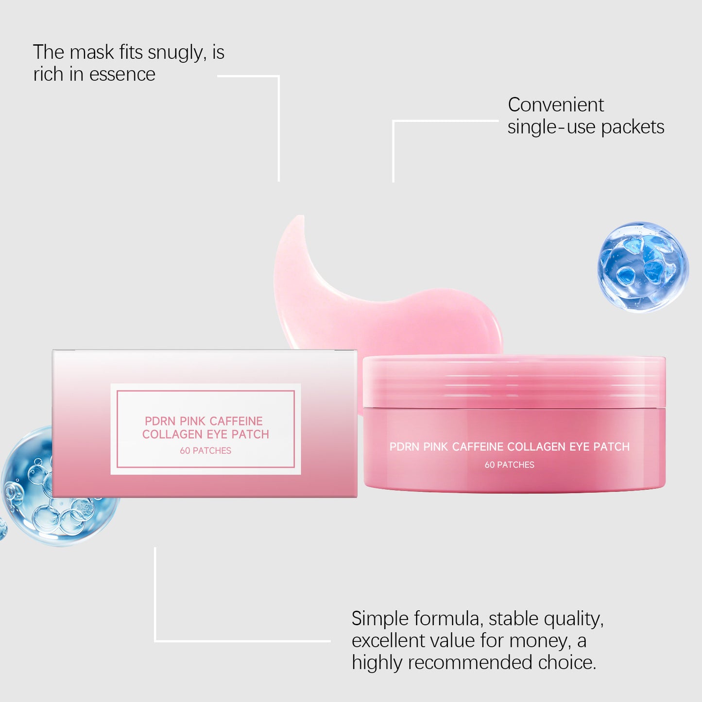 Age-Defying Collagen Eye Patches – Firming Gel Eye Masks with PDRN, Caffeine & Retinol for Brighter Under Eyes