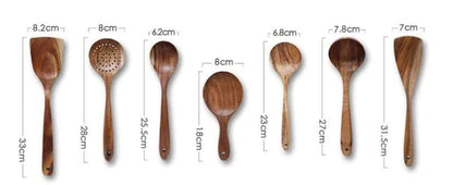 Premium Wooden Kitchen Utensil Set – Handcrafted Natural Wood Cooking Tools for Everyday Use