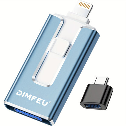 High-Speed 4In1 USB Flash Drive for Iphone And More - One-Click Backup Secure Photo Stick with Password Security