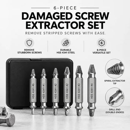 6-Piece Damaged Screw Extractor Set