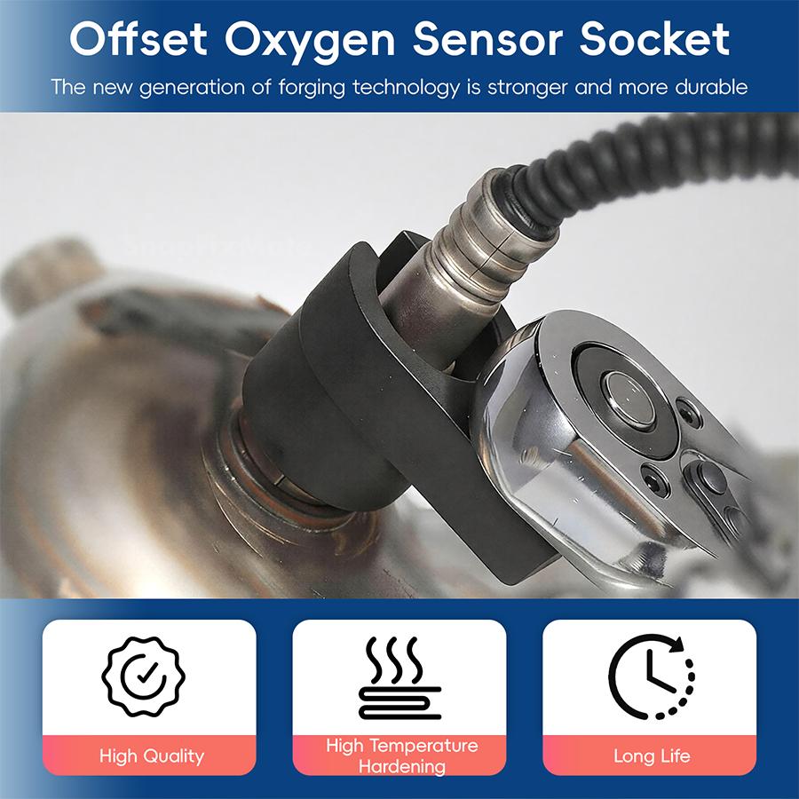 🔧Automotive O2 Sensor Offset Socket & Thread Chaser 5 PCS Set