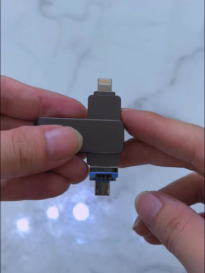1T Mobile Flash Drive Large Capacity, 4-In-1 Interface, Suitable for Various Mobile Photo Sticks, External Storage Memory Stick, Compatible with Various Brands And Interface Models, File And Photo Transfer Between Android Phones, Various Tablets