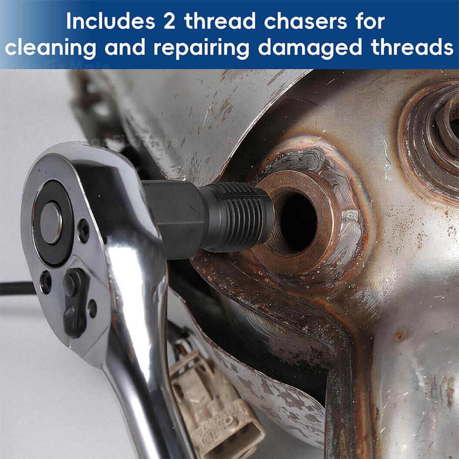 🔧Automotive O2 Sensor Offset Socket & Thread Chaser 5 PCS Set