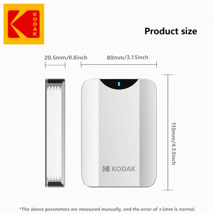 KODAK Portable External Hard Drive with 1TB Capacity, 2.5-Inch Metal Hard Drive Storage. It Adopts a Dual 500GB Disk Core Structure, USB 3.2, with a 5Gbps Transmission Speed. It Is Plug-And-Play Compatible with Windows, Mac And Android