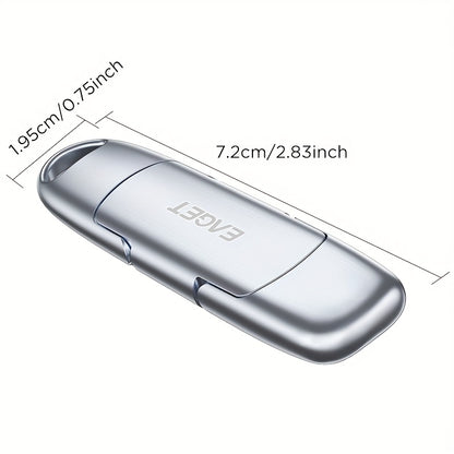 EAGET Ultra-Speed USB 3.2 Gen 2 Flash Drive - Sleek Metallic Portable SSD Pen Drive with Dual Type-C & USB Interfaces, 1000MB\u002Fs Read Speed, Ideal for Phones, Tablets, and Cameras