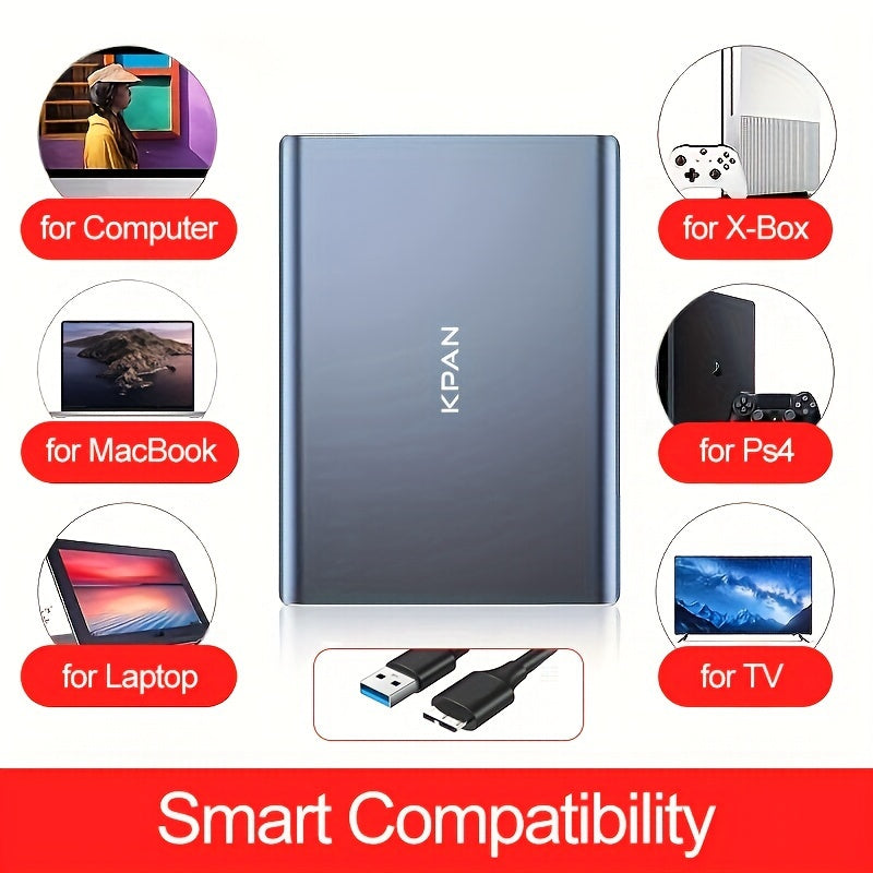 KPAN Portable Hard Drive 500GB\u002F320GB\u002F1TB | USB3.0, Metal Shell, Compatible with PS4, PC, Mac, TV, Laptops, and Smartphones for Storage Expansion