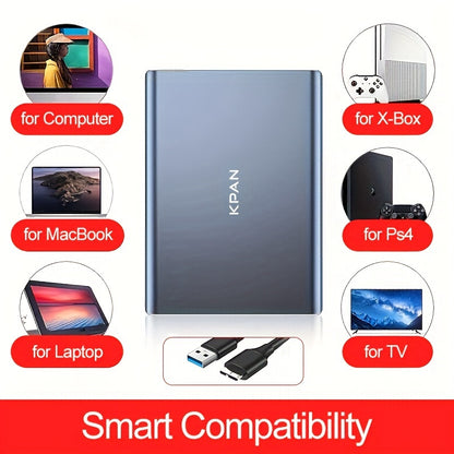 KPAN Portable Hard Drive 500GB\u002F320GB\u002F1TB | USB3.0, Metal Shell, Compatible with PS4, PC, Mac, TV, Laptops, and Smartphones for Storage Expansion