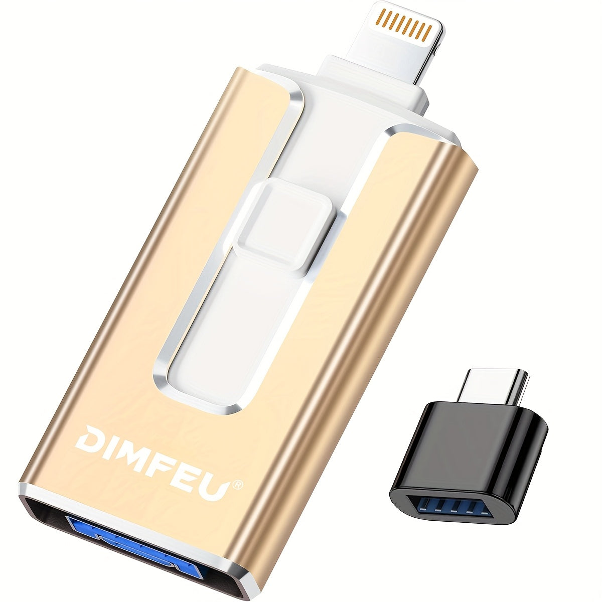 High-Speed 4In1 USB Flash Drive for Iphone And More - One-Click Backup Secure Photo Stick with Password Security