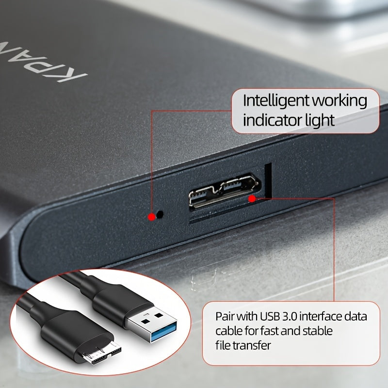 KPAN 1TB\u002F500GB External Hard Drive, USB 3.0 Portable External Mechanical Hard Drive, 2.5-inch, Suitable for Laptops, PS4, PCs, Macs, and TVs. Large Capacity Storage for Photos, Videos, and Files. Metal Casing.