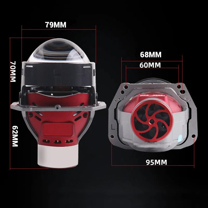 LED Dual-light Follower Lens Car Headlamps