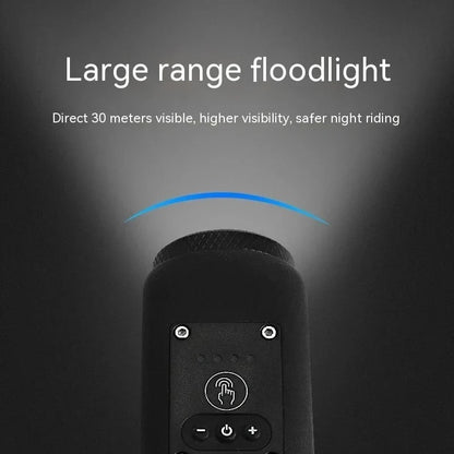 Bike Safety Light & Horn – USB Rechargeable COB Headlight with Remote Control and Multiple Lighting Modes