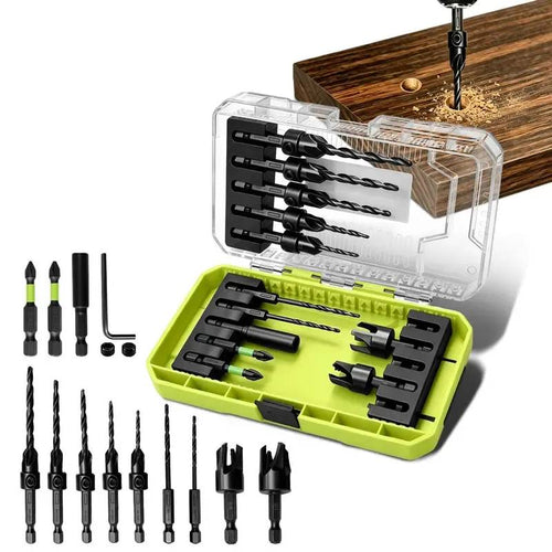 💯5 PCS Adjustable Countersink Drill Bit Set, 1/4 Inch Quick-Change Hex Shank