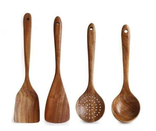 Premium Wooden Kitchen Utensil Set – Handcrafted Natural Wood Cooking Tools for Everyday Use