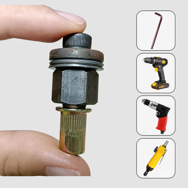 Rivet Gun Head & Nutsert Cap Set | Heavy-Duty Steel Fastening Tool | Portable Kit for Automotive, Sheet Metal & Industrial Use