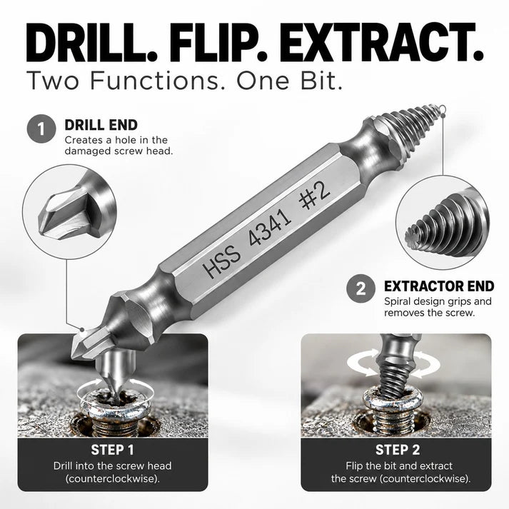 6-Piece Damaged Screw Extractor Set
