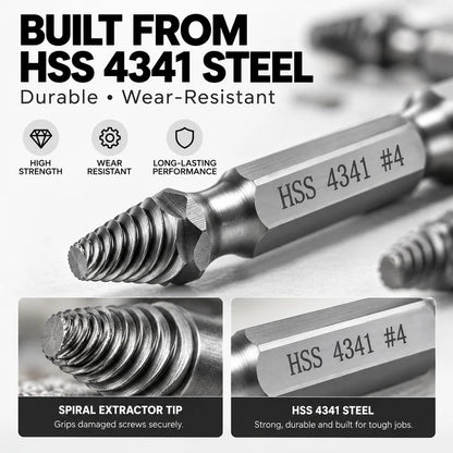 6-Piece Damaged Screw Extractor Set