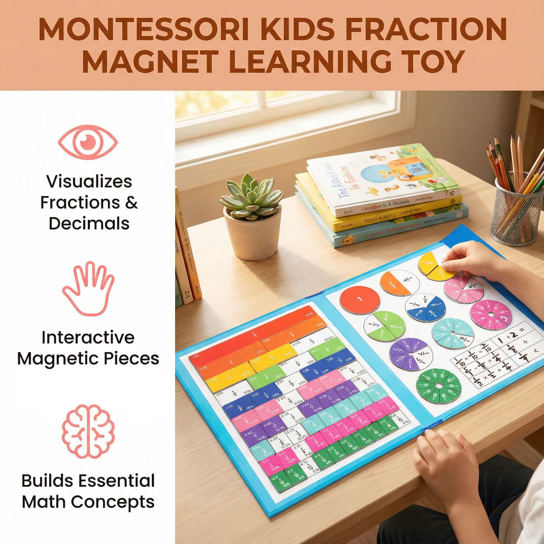 Montessori Kids Fraction Magnet Learning Toy